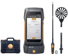 Oro srauto matavimo rinkinys su multifunkciniu TESTO 400 matuokliu, 16 mm menteliniu zondu ir kitais jutikliais