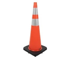 Šviesą atspindintis kelio kūgis su pagrindu, 75 cm