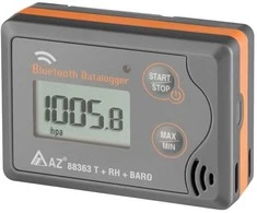 Temperatūros, drėgmės ir barometrinio slėgio duomenų kaupiklis AZ 88363 su Bluetooth