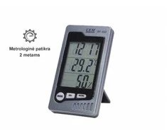 Vidaus patalpų temperatūros ir drėgmės matuoklis su metrologine patikra DT-323