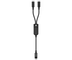 Acefast C5 USB-C – USB-C / USB-C 2in1 100W 480Mb/s kabelis – juodos spalvos