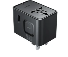 Acefast Adapteris kelioninis kroviklis jungiama į tinklą USB-C USB-A AC EU US UK AU - juoda