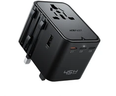Acefast Adapteris kelioninis kroviklis jungiama į tinklą USB-C USB-A AC EU US UK AU - juoda