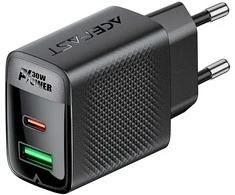 Įkroviklis Acefast A98 30W GaN USB-C/USB-A juodas
