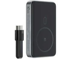 Powerbank Acefast M10 Magnetic 2x USB-C PD 30W su 15W Inductive Charging and USB-C kabelis – juodos spalvos