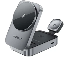 Acefast Stacja ładująca 3w1 bezprzewodowa indukcinė MagSafe - pilka