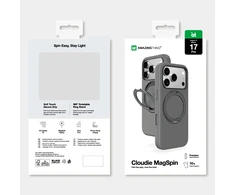 AmazingThing Cloudie Apple iPhone 17 Pro dėklas with Stand – pilkos spalvos