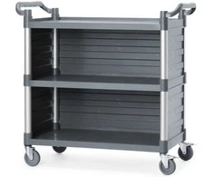 Amer Box Padavėjo aptarnavimo vežimėlis su šoninėmis panelėmis iki 150 kg, 3 lentynų, 842x486 mm