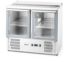 Arktic Šaldomas salotų stalas, 2 durų, stiklinis, su dangteliu 2x GN1/1 3x GN1/6 247 l - Hendi 236246