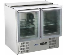 Arktic Šaldomas salotų stalas, 2 durų, stiklinis, su dangteliu 2x GN1/1 3x GN1/6 247 l - Hendi 236246