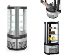 Šaldytuvas Arktic Apvali konditerinė šaldymo vitrina su 3 LED lentynomis, 100L