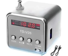 Głośnik Garsiakalbis Belaidis nešiojamas mini FM radijas LED garsiakalbis -E249