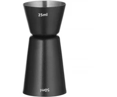 Bar Up Bartender matavimo taurė dvipusė kokteiliams 25 ml 50 ml - juoda