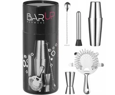Bar Up Barmeno rinkinys vamzdelyje, purtyklė, sietelis, šaukštas - sidabrinis