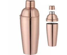 Bar Up 3 dalių barmeno plaktuvas gėrimams ir kokteiliams Cobbler 0,8 l - varinis