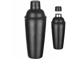 Bar Up 3 dalių barmeno plaktuvas gėrimams ir kokteiliams Cobbler 0,8 l - juodas