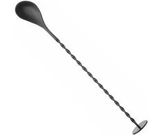 Bar Up Barmeno šaukštas gėrimams ir kokteiliams ilgio su maišytuvu 280 x 35 mm - juodas