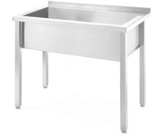 Baseinas zlew gastronomiczny jednokomorowy spawany Budget Line STAL 1000 x 600 x 850 mm - Hendi 816714