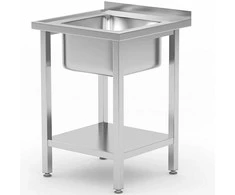 Vieno dubenėlio kriauklė su lentyna Budget Line STEEL 600 x 600 x 850 cm - Hendi 816806