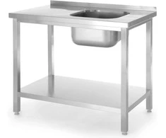Vieno dubenėlio kriauklė su lentyna dešinėje Budget Line STEEL 800 x 600 x 850 cm - Hendi 816998
