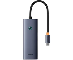 Baseus UltraJoy Series 5w1 USB-C | 1x HDMI4K@30Hz | 4x USB-A 3.0 pilka