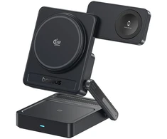 „Baseus PicoGo AF21 3in1 Qi2.2“ 35W belaidis įkroviklis su 45W ES maitinimo šaltiniu ir 1 m USB-C laidu – juodas