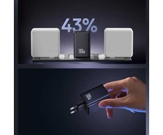 Baseus EnerFill FE11 100W 2 x USB-C + USB-A - juoda