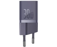 Baseus GaN5 30W USB-C EU su violetinis kabelis Baseus Dynamic 3 USB-C 100W 1m - violetinė