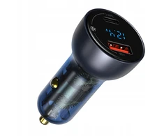Baseus Particular 65W USB-A USB-C QC PPS su wyświelaczem cyfrowym - ciemnoszara