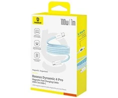 Baseus USB-C Dynamic 4 Pro 100W 1m kabelis su savaime susirenkančiu dangteliu – mėlynas