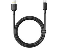 Baseus Silky 3A USB-A – USB-C kabelis 1 m – juodas
