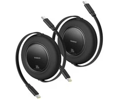Kabelis zwijany Baseus Free2Pull 100W USB-C - USB-C 2m (2 vnt.) - juoda