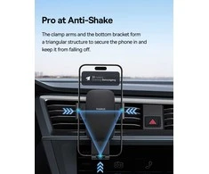 Baseus Metalinis 3 metų amžiaus automobilio telefono laikiklis, „Gravity“, skirtas oro išleidimo angai - juodos spalvos