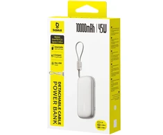 Baseus Powerbank 10000mAh 45W FC21 Qpow 3 Ultra su wyświetlaczem kablem USB-C iPhone Lightning - titano