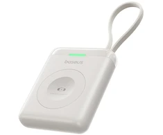 Baseus Powerbank 1640 mAh 5W EnerFill FW11 do Apple Watch su wbudowanym kablem - balta