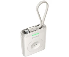Baseus Powerbank 1640 mAh 5W EnerFill FW11 do Apple Watch su wbudowanym kablem - balta