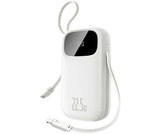 Baseus Powerbank 10000mAh su wyświetlaczem wbudowanymi kablami EnerFill FC31 22.5W - balta