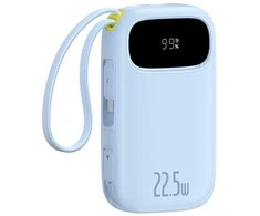 Baseus Powerbank 20000mAh su wyświetlaczem wbudowanymi kablami EnerFill FC31 22.5W - mėlyna