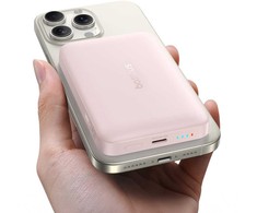 Baseus Powerbank indukcyjny 10000mAh 22.5W MagSafe su kablem USB-C 20V/3A 0.3m - rožinė