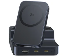 Baseus Stacja ładująca 6w1 bezprzewodowa USB-A USB-C 2x gniazdo AC 67W - juoda