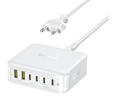 „Baseus“ įkroviklis „Baseus EnerFill FH21“ įkrovimo stotelė 120 W, 4xUSB-C + 2xUSB-A, balta