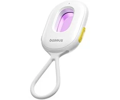 Baseus „Heyo Series II“ paslėptos kameros detektorius su signalizacija ir mini žibintuvėliu + Baseus paprastas USB-A - USB-C laidas - baltas