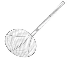 Kiaurasamtis, sietelis, skirtas kepti aliejuje, nerūdijantis plienas. 240 mm – Hendi 640807