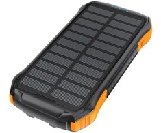 Choetech B659 Solar Power Bank su indukciniu įkrovimu 2x USB 10000mAh Qi 5W - juoda - oranžinė