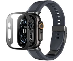 AmazingThing Radix Glass Screen Protector with dėklas skirtas Apple Watch UItra 3 49mm – Juodas