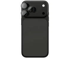 „AmazingThing“ stiklinis dėklas „Apple iPhone 17 Pro / Pro Max“ su pilku aliuminio rėmeliu