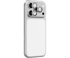 AmazingThing Sapphire Camera Glass skirtas Apple iPhone 17 Pro / Pro Max – su Sidabrinis Frame