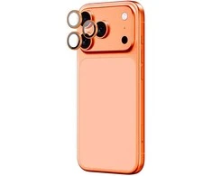 „AmazingThing AR Sapphire“ kameros objektyvo stiklas, skirtas „iPhone 17 Pro / Pro Max“ – su oranžiniu rėmeliu