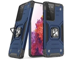 Wozinsky Šarvuotas hibridinis dėklas su magnetiniu laikikliu, skirtas „Samsung Galaxy S22 Ultra Ring Armor“ – mėlynas