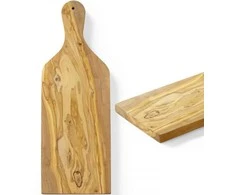 Alyvuogių medžio serviravimo lenta su rankena 400 x 140 x 18 mm - Hendi 505250